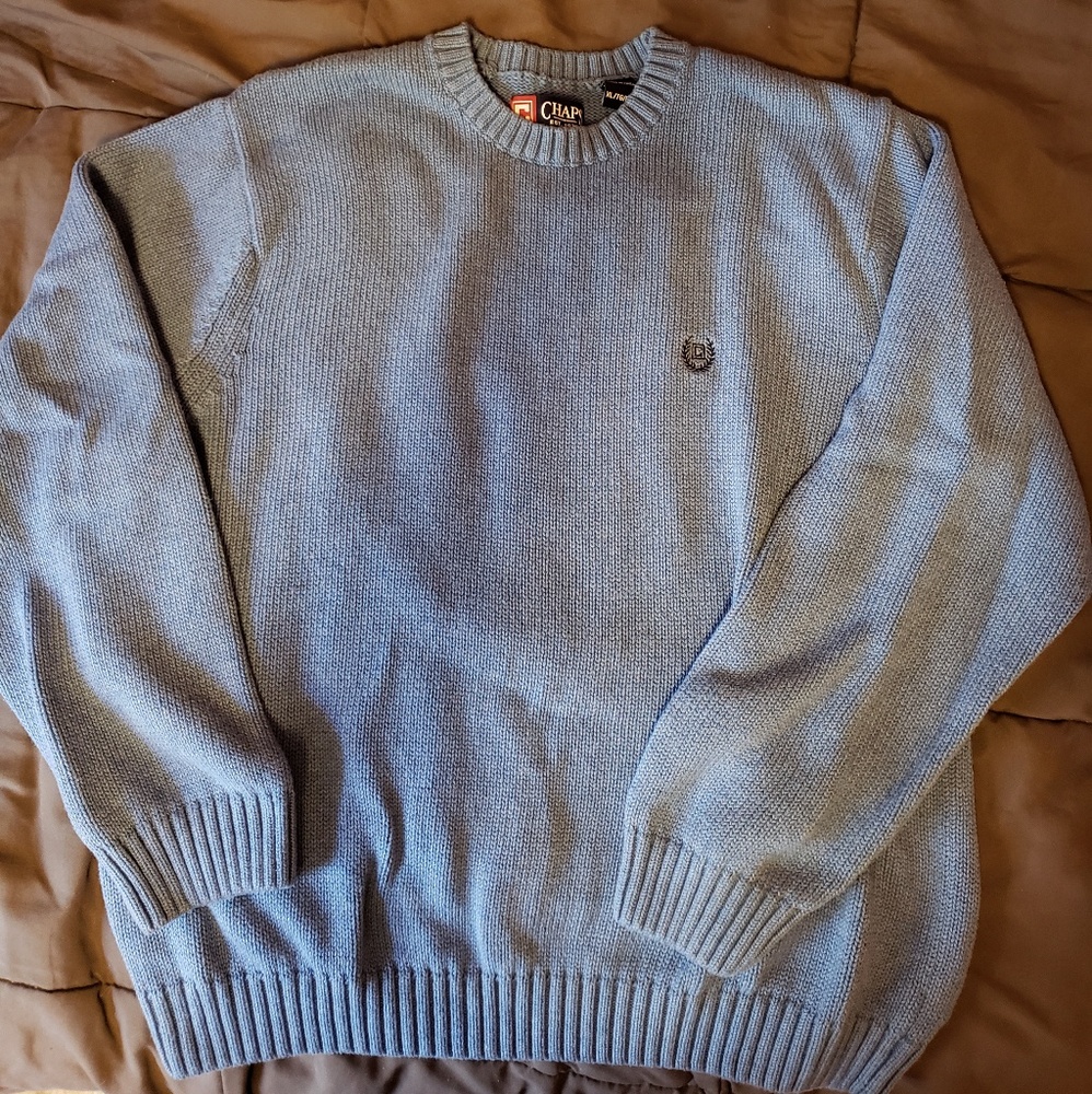NWOT Men's XL denim blue Chaps pullover sweater